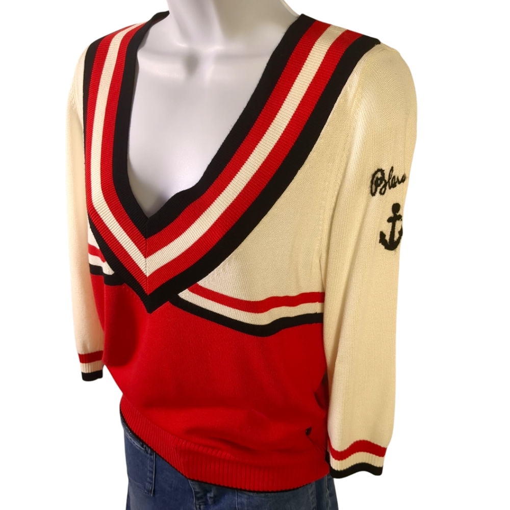 Scotch & Soda AMS. Blauw Pullover Knit Sweater Nautical Sz Small NEW! - Picture 8 of 12